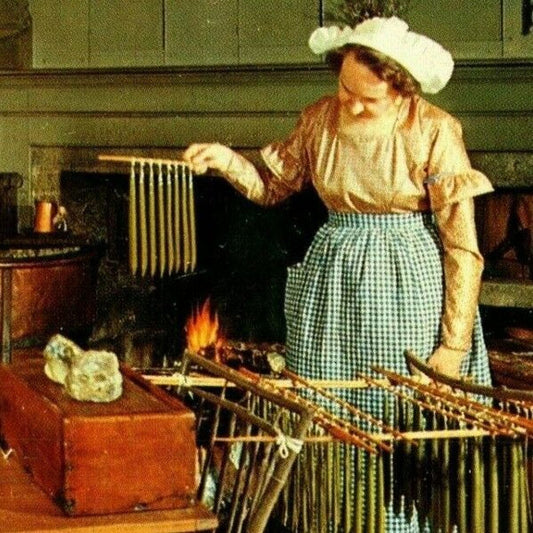 c1960's Sturbridge Village Fitch House Candle Making - Vintage Unposted Postcard