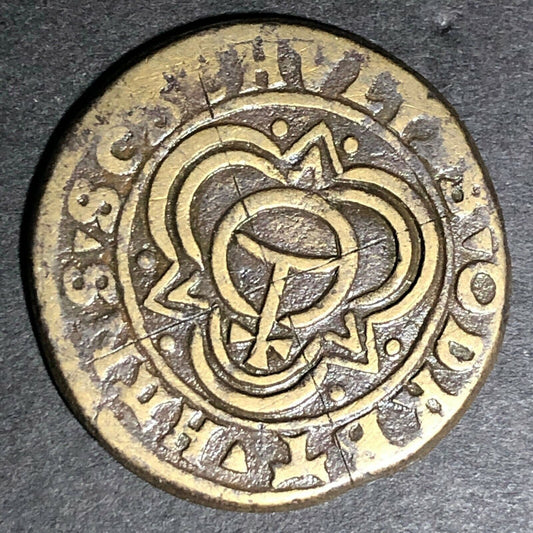 c1553-1584 29mm Lion of St. Mark Hans Schultes Jeton Counter - Ben Fauver Coll.