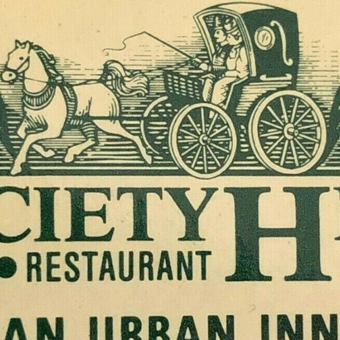 c1970's-80's Wooden Matchbox Matchbook "Society Hill" Bar Restaurant Baltimore