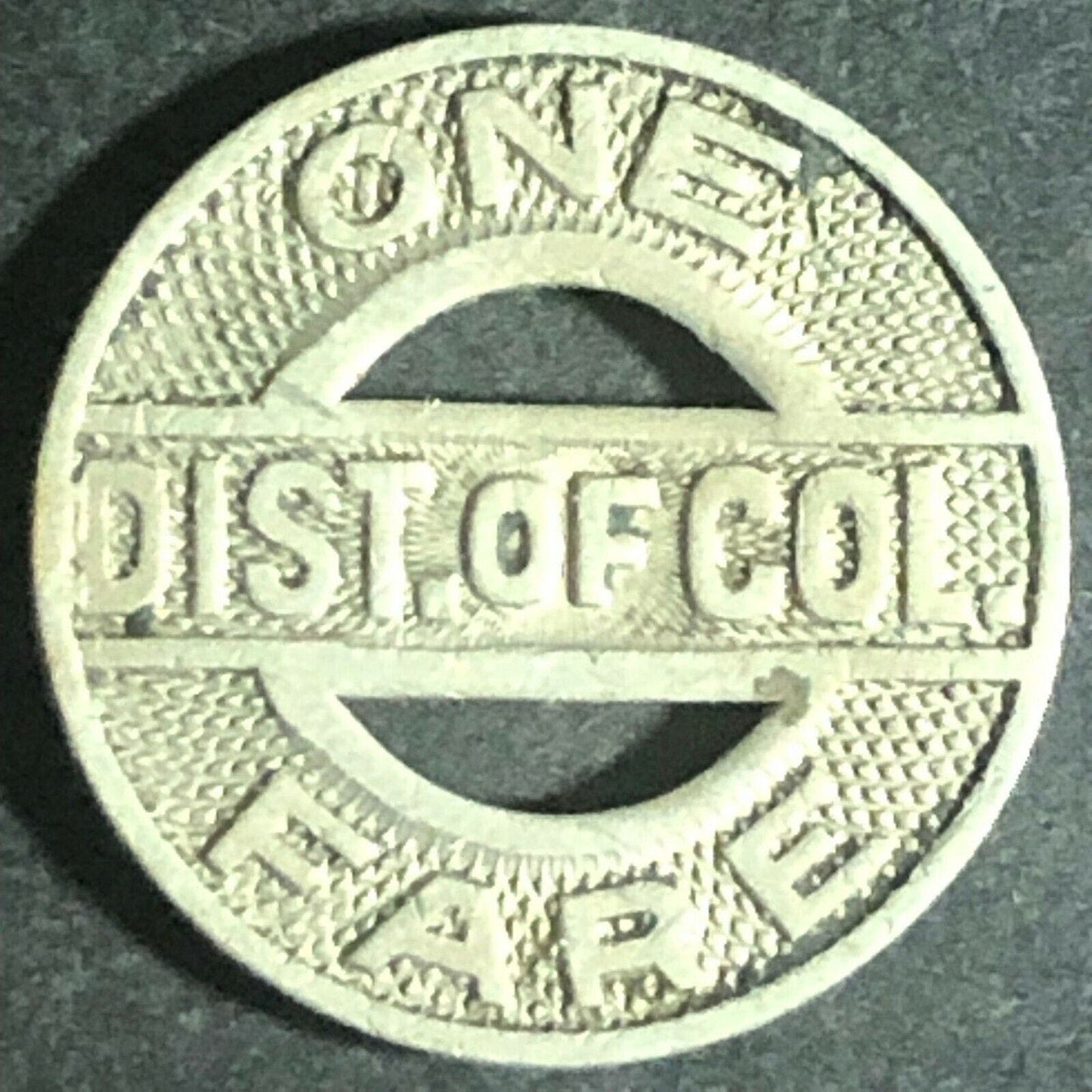 Vintage 16mm Brass "D. of C. Capital Transit One Fare" Token