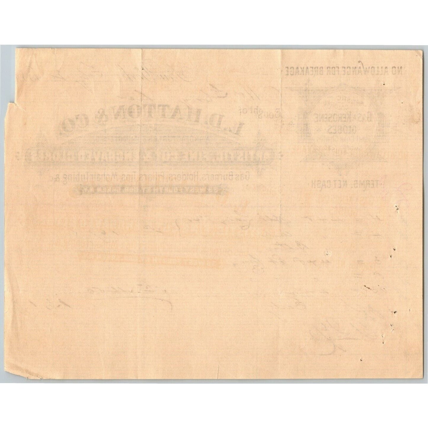 1888 L.D. Hatton & Co. Billhead Letterhead Fine Cut Globes 38 West Fourth St NYC