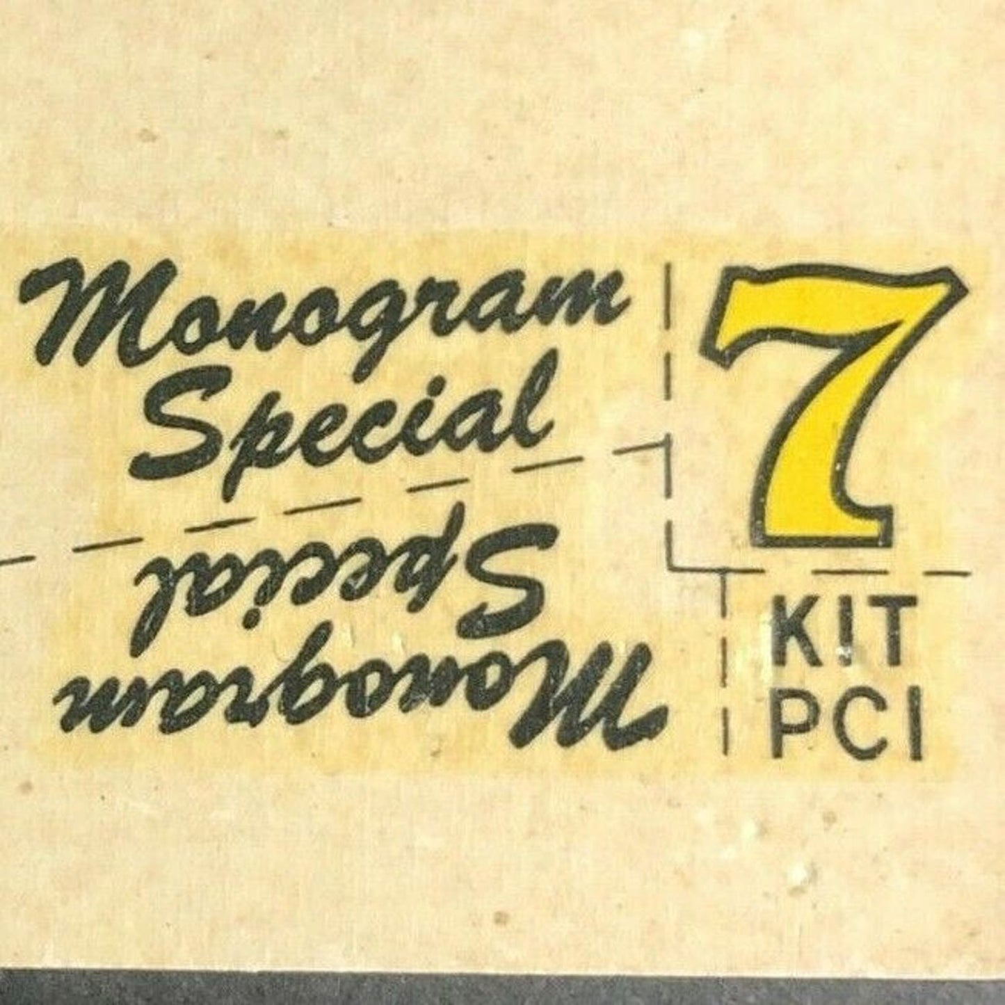 Vintage c1962 Monogram Special "7" Racing Transfer Decal Sheet