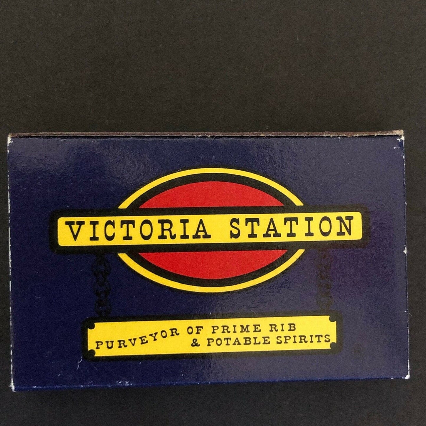 c1990's Vintage Wooden Matchbox / Matchbook "Victoria Station" San Francisco