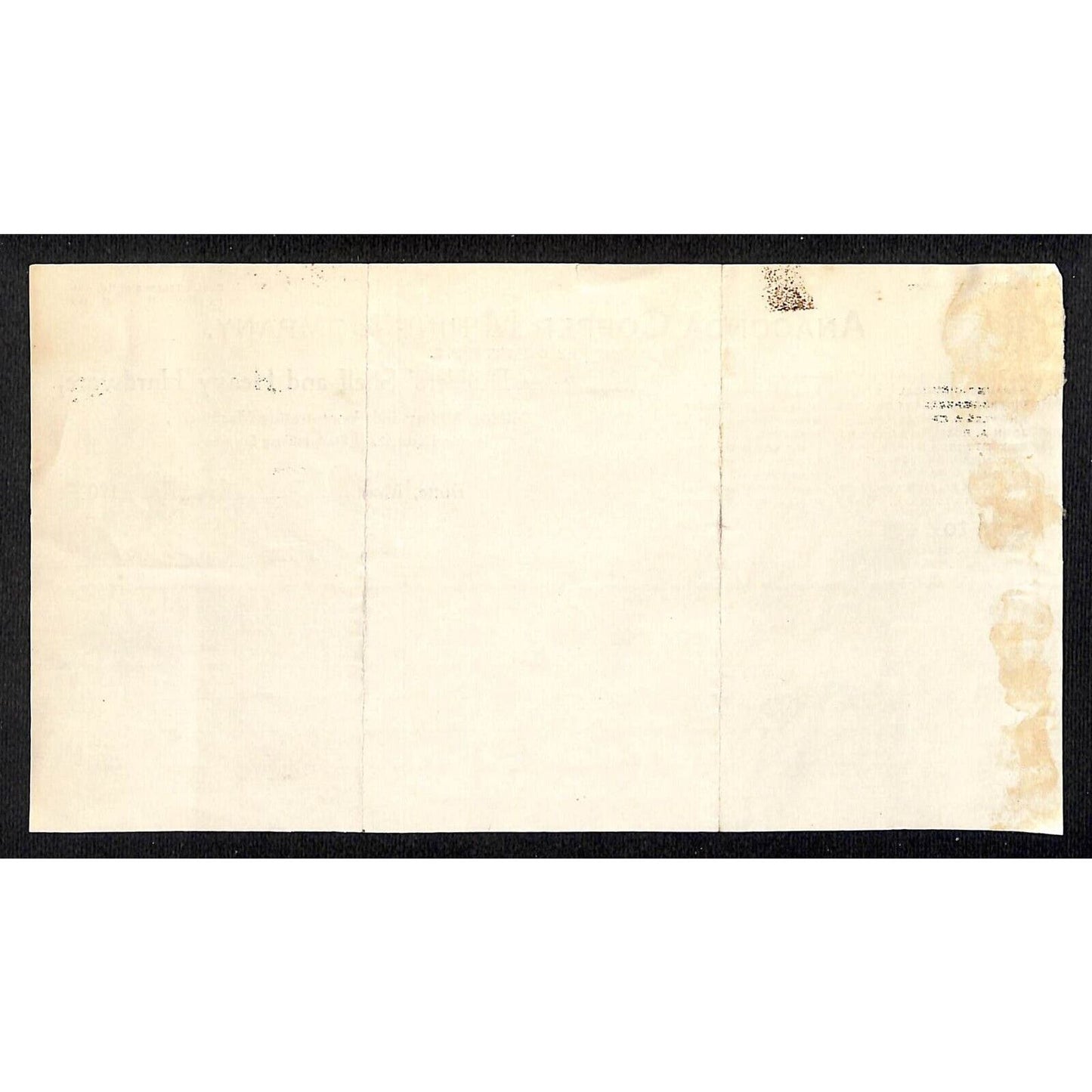 Anaconda Copper Mining Company 1900 Billhead Isdel Mercantile, Pony, MT