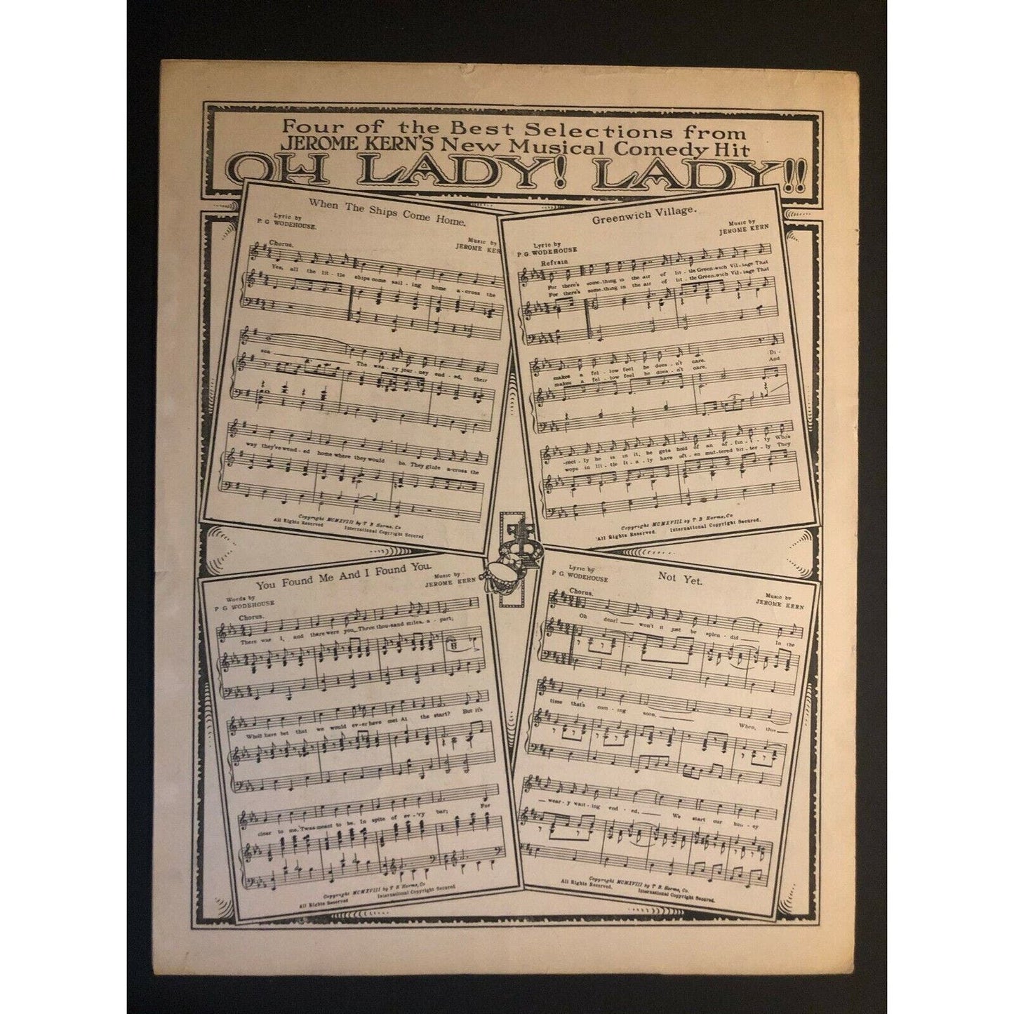 Vintage WWI Sheet Music "When the Ships Come Home" from "Oh Lady! Lady!!" Kern