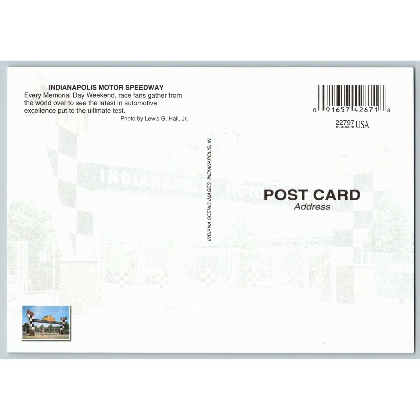 c2002-03 Indy 500 - Main Gate Closed - Motor Speedway NOS 4" x 5 3/4" Postcard