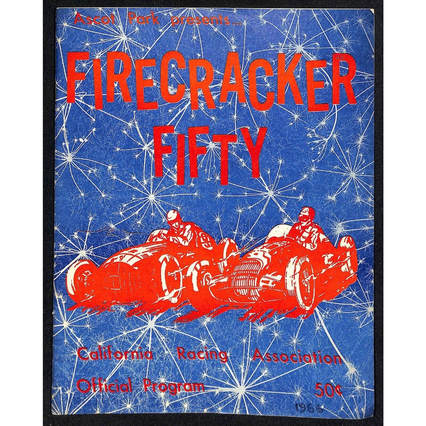 Scarce July 4 1966 CRA "Firecracker Fifty" Auto Racing Program Ascot Park
