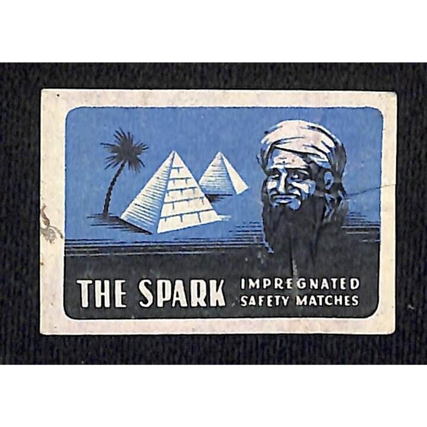 Vintage Matchbox Label "The Spark" Safety Matches Pyramids c1950's-60's