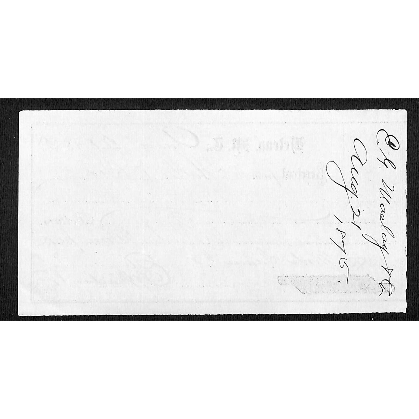 Helena Montana 1875 $2 Receipt / Billhead - Elegant Handwriting