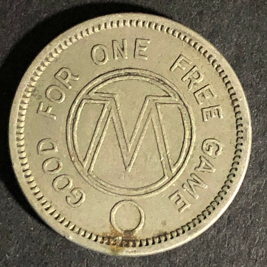 G/F One Free Game "W" (W.E. & S Co.) Arcade Game Token 22.14mm c1980's-90's