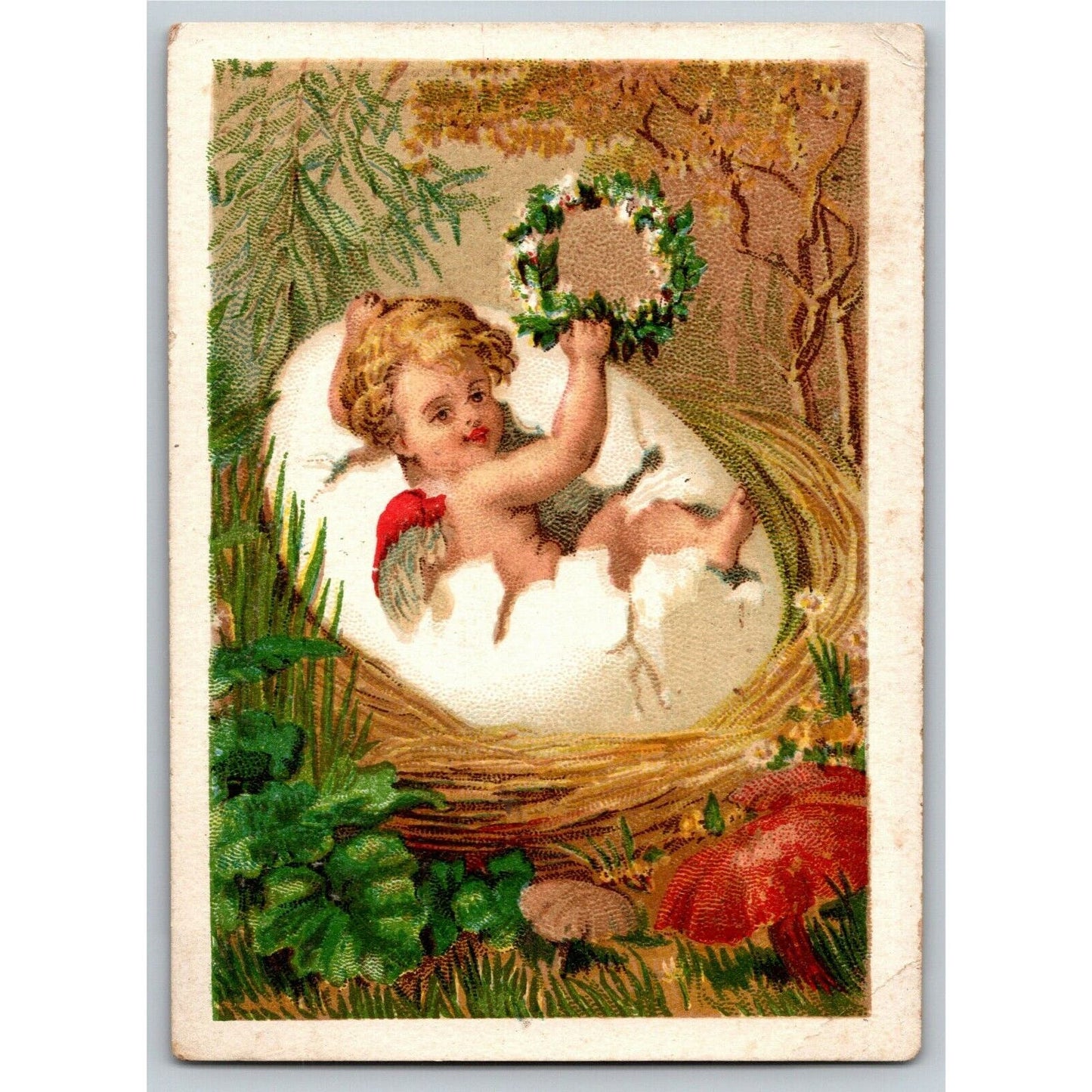 Victorian Trade Card Great Atlantic Pacific Tea Co. - Baby Hatches From Egg