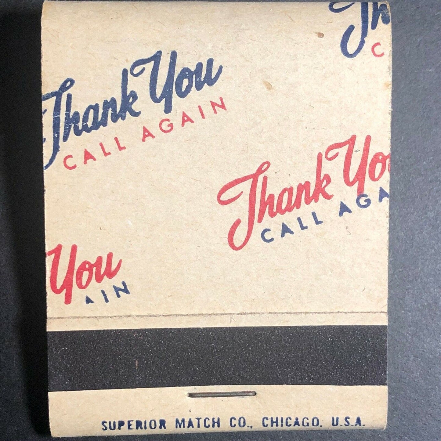 1950's Full Matchbook - "Thank You - Call Again"