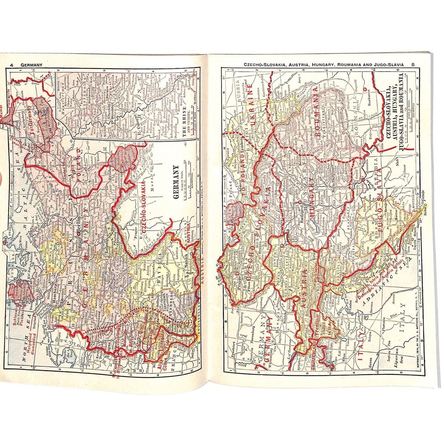 Lovell's "A New Atlas of the World" WWI c1919 SC Book 32pp Maps+++Text pp.