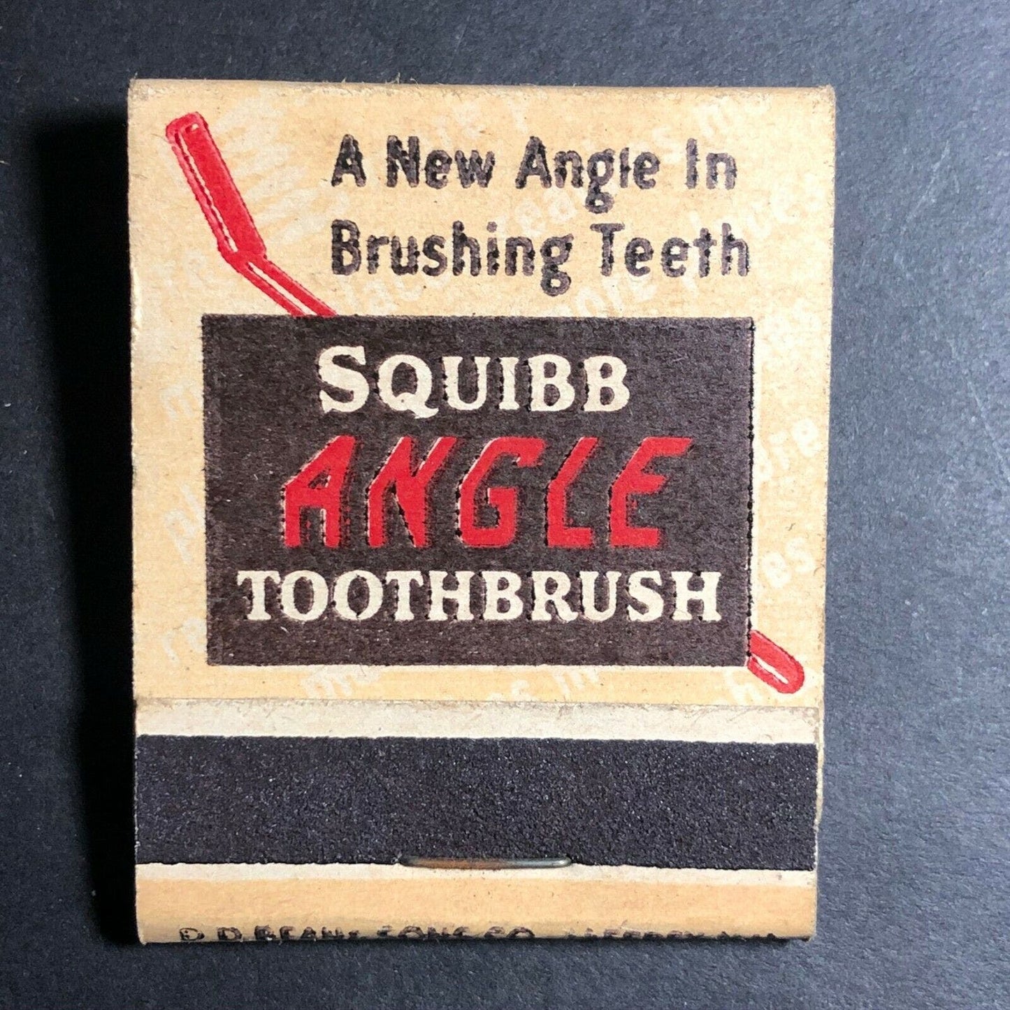 Scarce 1950's Full Matchbook "Squibb Angel Toothbrush" "Bent To Help You"