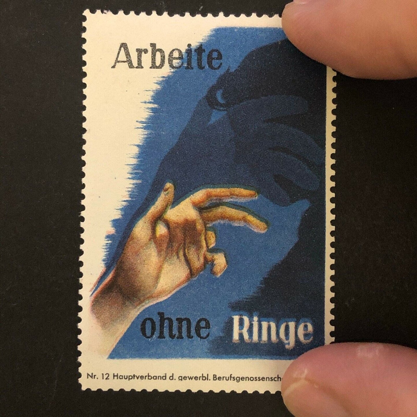 Vintage Advertising Stamp w/ Gum Adh. Arbeite ohne Ringe