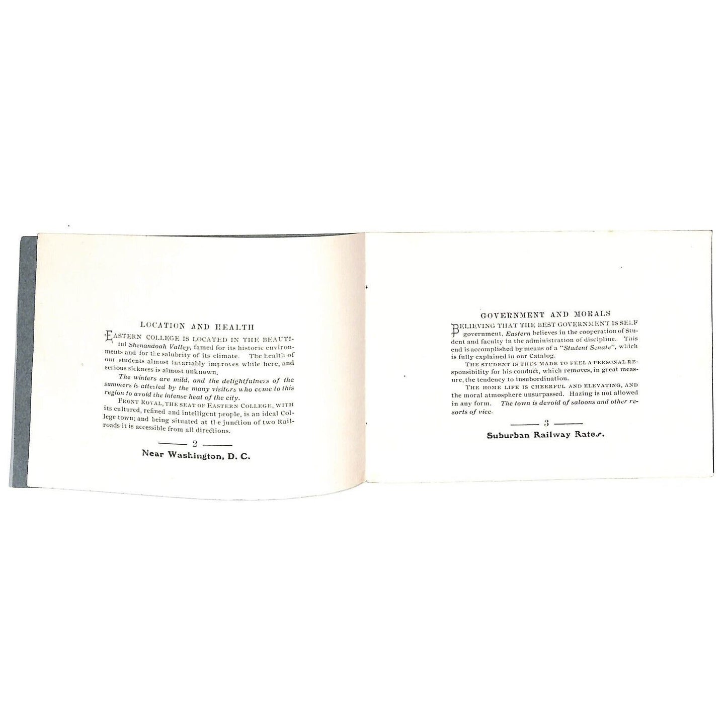 1907 Eastern College Front Royal, VA "Facts Worth Knowing" Brochure 12pp VGC