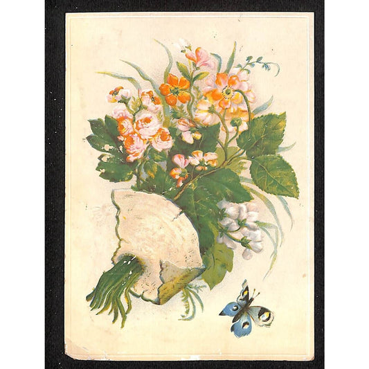 Magic Yeast Cakes Victorian Trade Card - Floral w/ Mixed Flowers