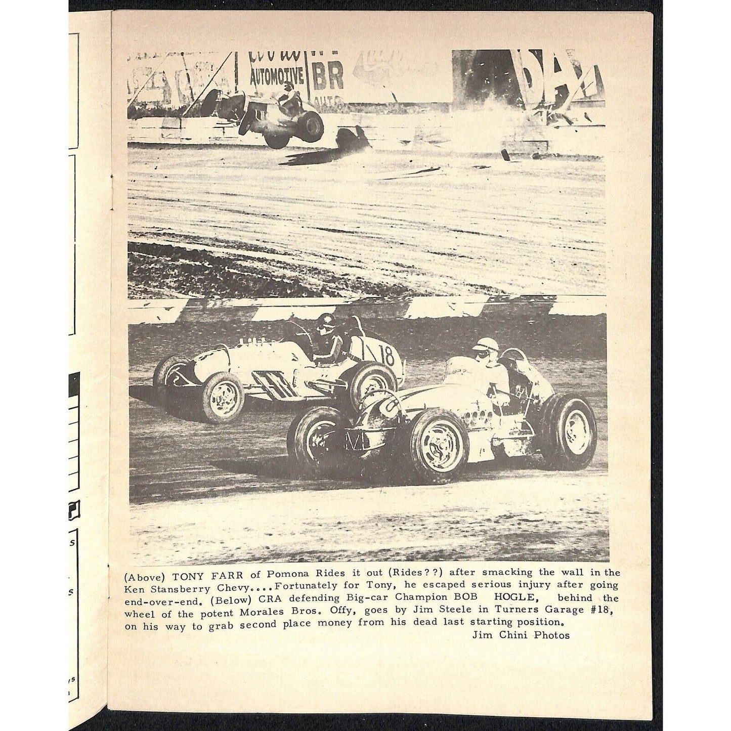Scarce Mar 15 1964 CRA Big Car Racing Program Western Speedway Gardena 12pp.