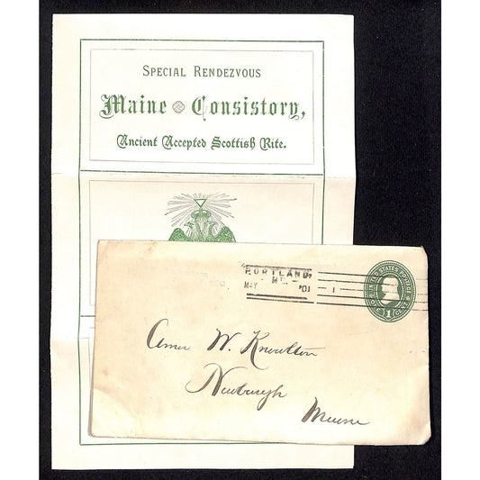 Newburgh, ME Amos W. Knowlton* 1901 Masonic "Special Rendezvous" Program Scarce