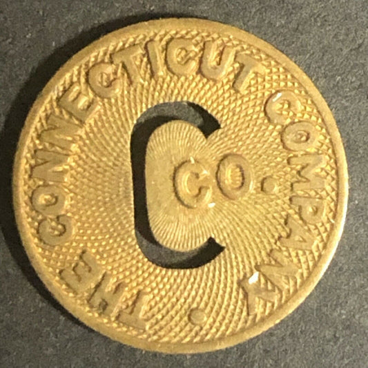 c1940-50's 16mm "The Connecticut Company" G/F One Fare - Brass Transit Token