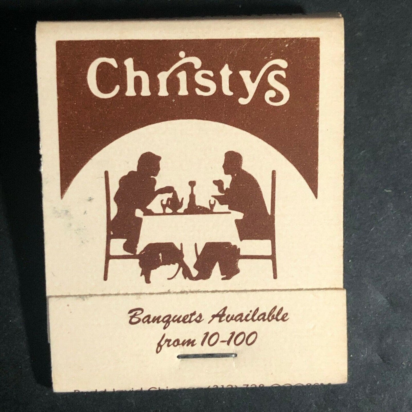 Vintage c1970's-80's Full Matchbook - "Christy's" Restaurant Lounge Glenview, IL