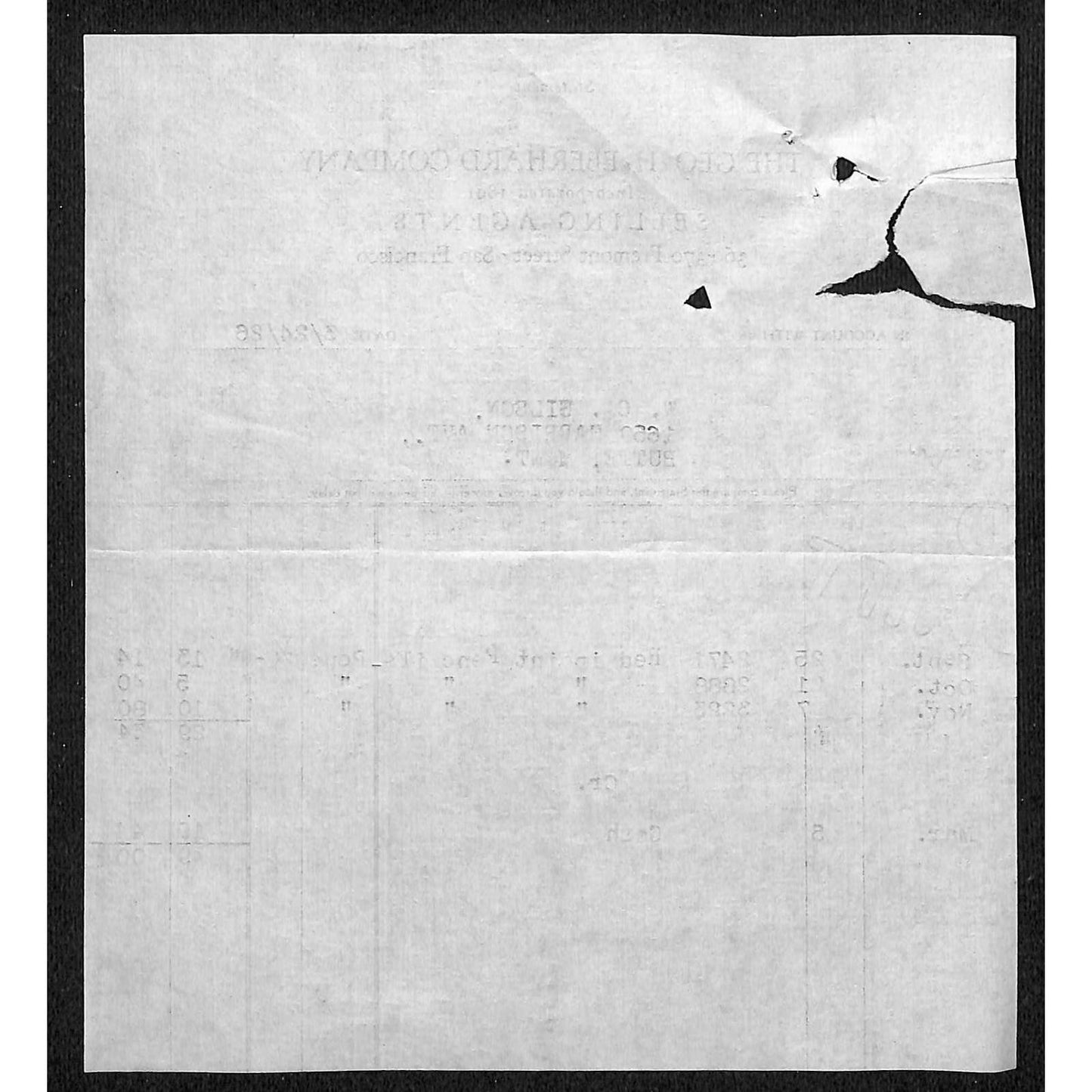 Geo. H. Eberhard Co. Pencil Butte Montana 1926 Billhead Letterhead - Wilson Drug