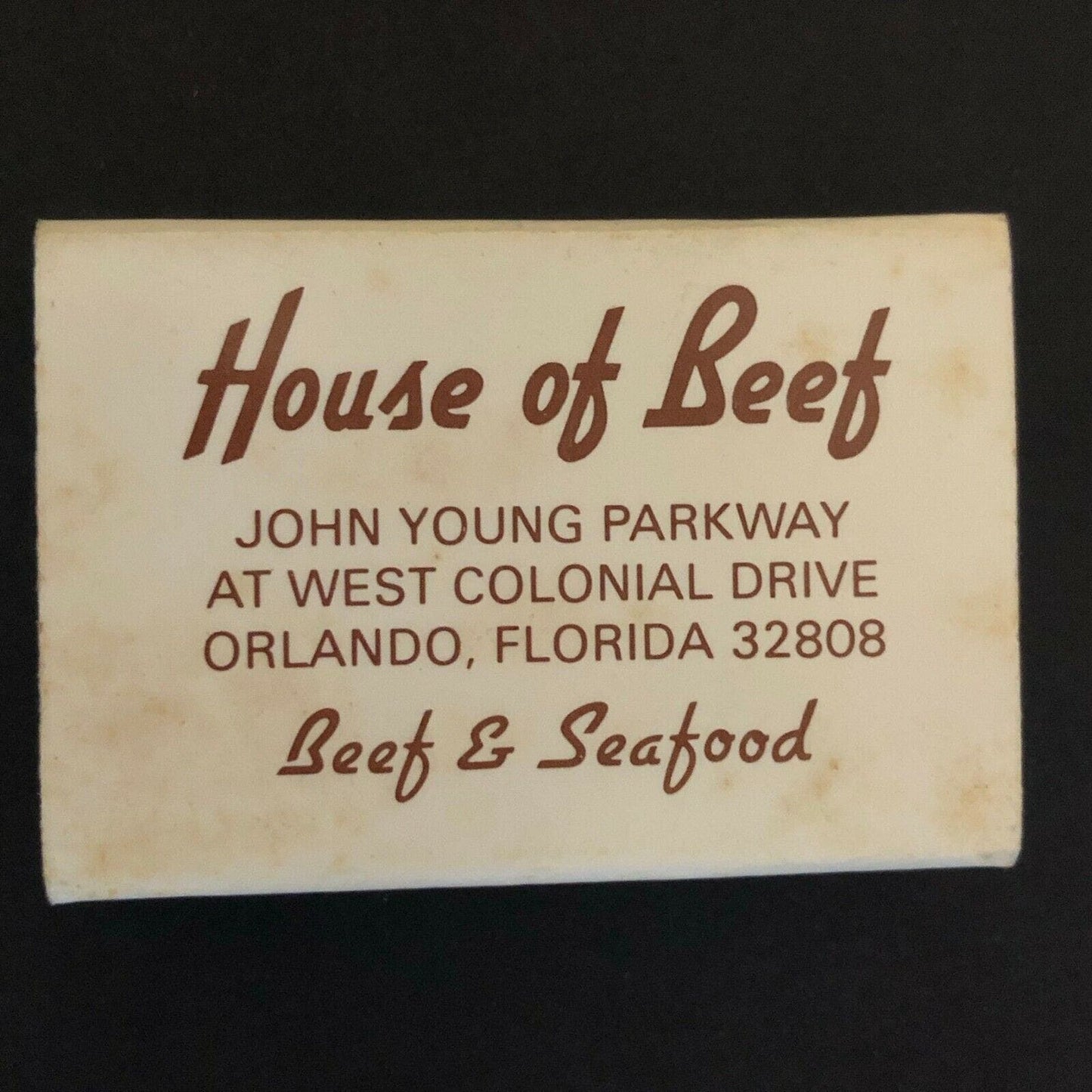 c1980's Wooden Matchboxes Matchbooks House of Beef" Restaurant Orlando, Florida