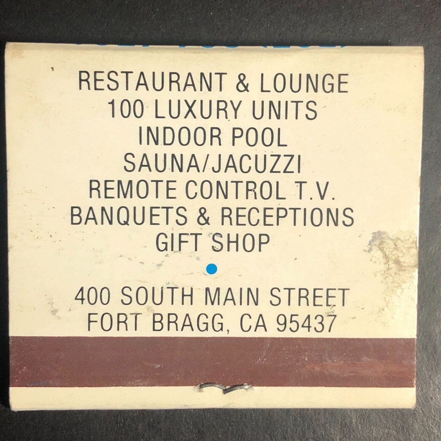Fort Bragg, CA Tradewinds Lodge Full -1 Matchbook c1975-85 "Skunk Train Passage"
