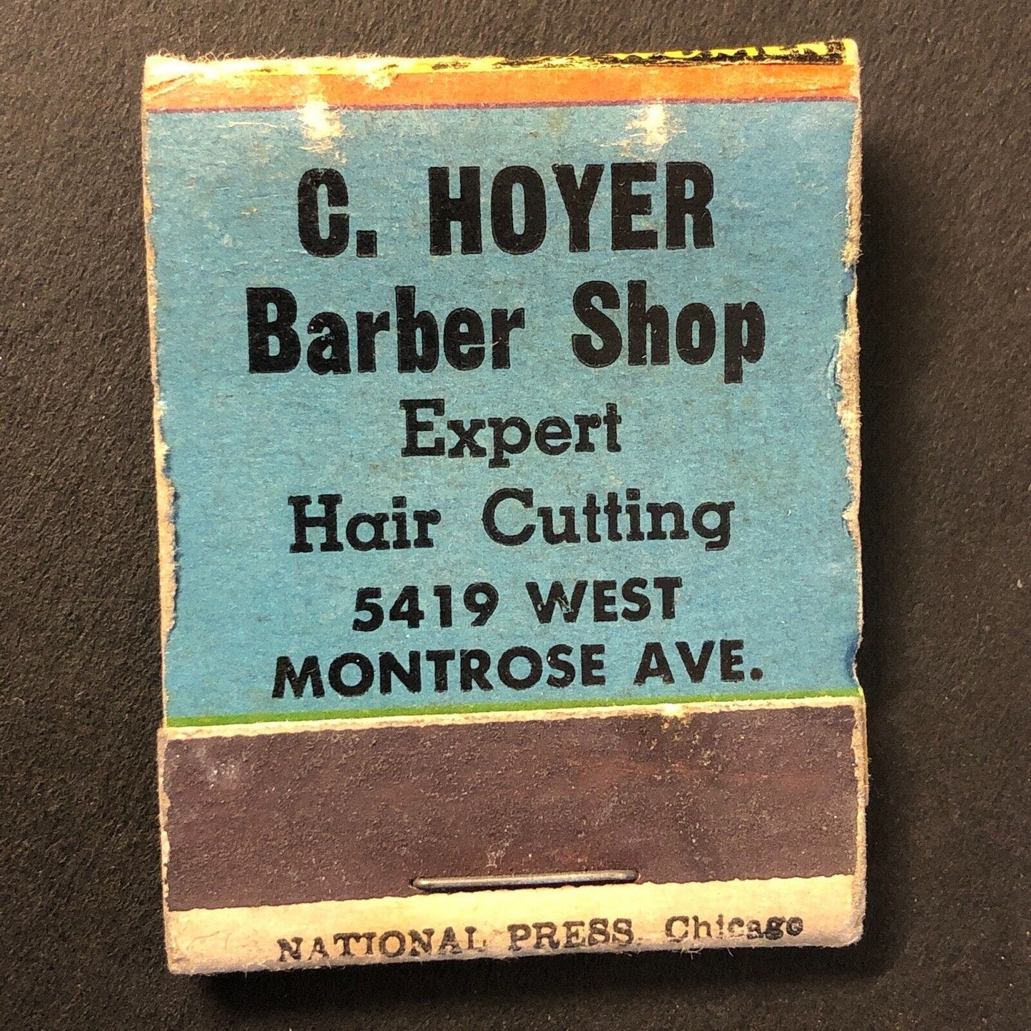 C. Hoyer Barber Shop Chicago Vintage Full Matchbook Girlie c1945-50