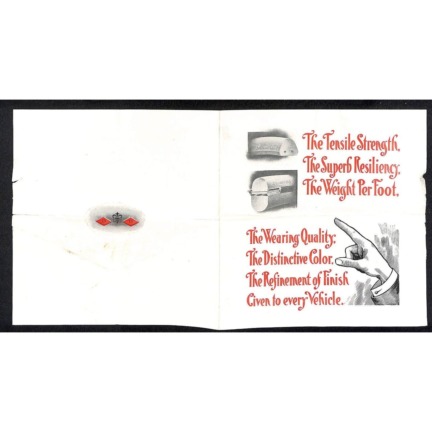Akron, OH Diamond Rubber Co. 1907 Adv. Poem, Flyer & Cover to Buford*