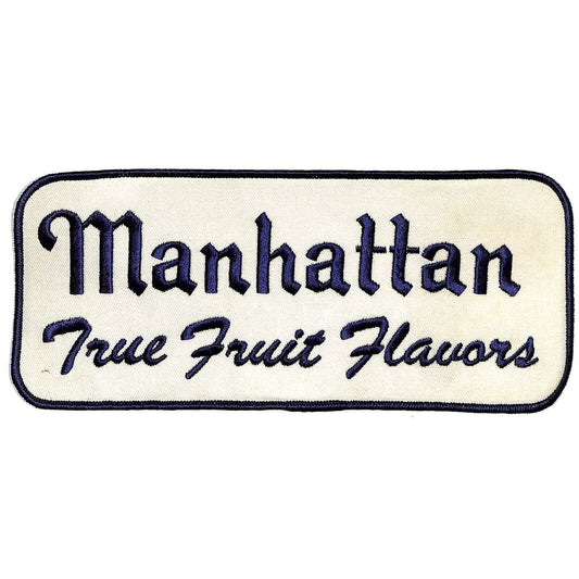 Manhattan Beverages True Fruit Flavors Lg. Embroidered Soda Patch c1950's-60's