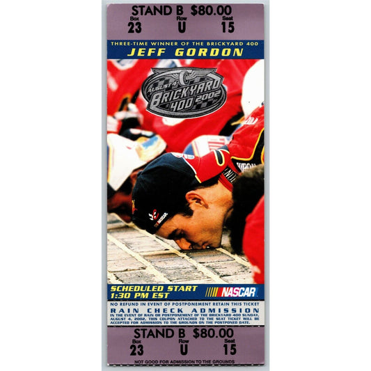 2002 Brickyard 400 Indianapolis Motor Speedway Ticket Stub - Seat 15