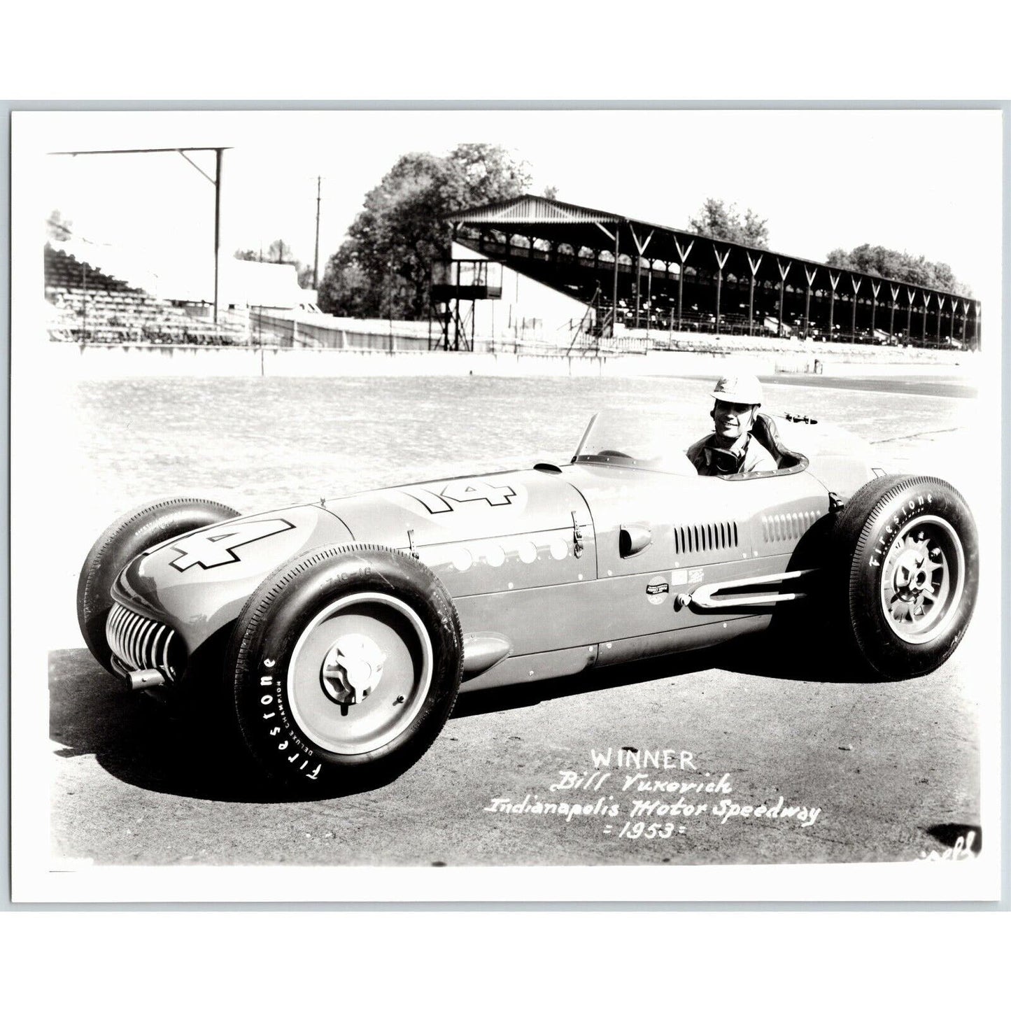 Bill Vukovich Indy 500 Winner 1953 - 8 x 10 Glossy B&W Photograph VGC