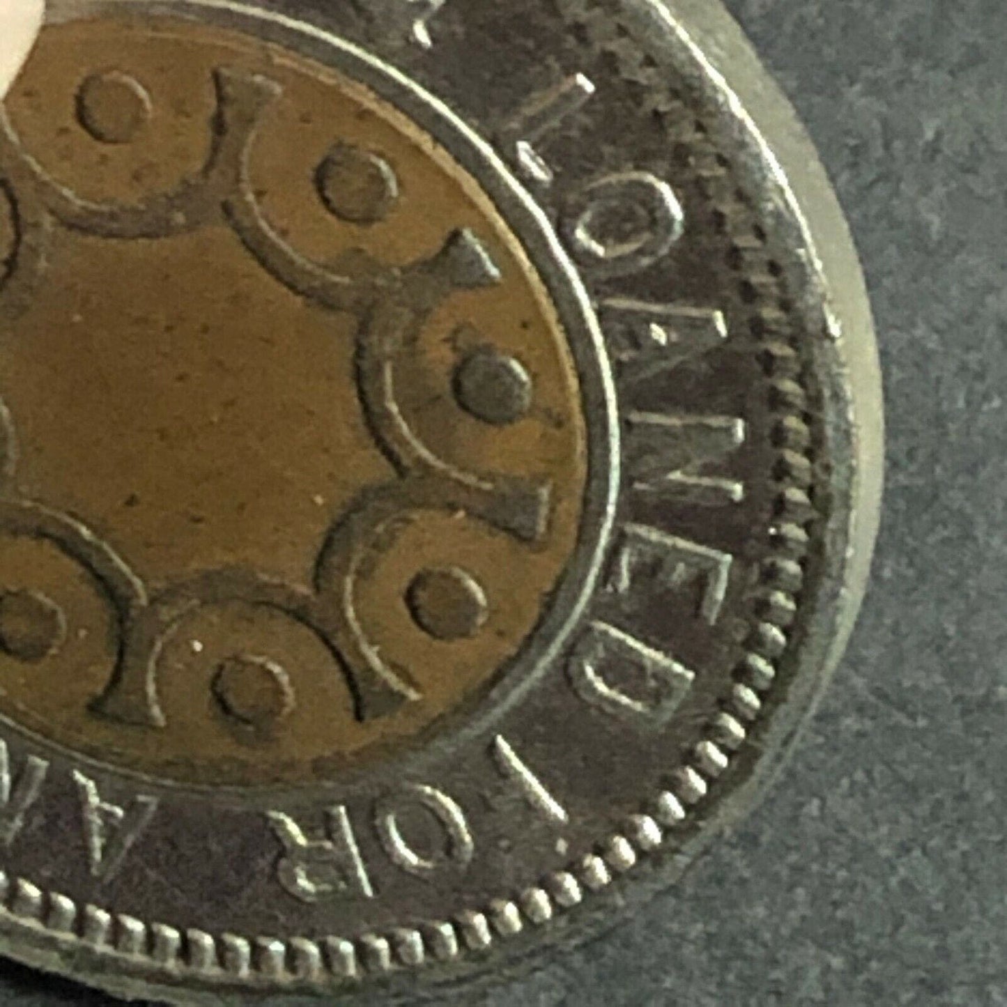 Vintage 21mm Alum. / Brass Bimetallic / Encased O.K. Vender Token