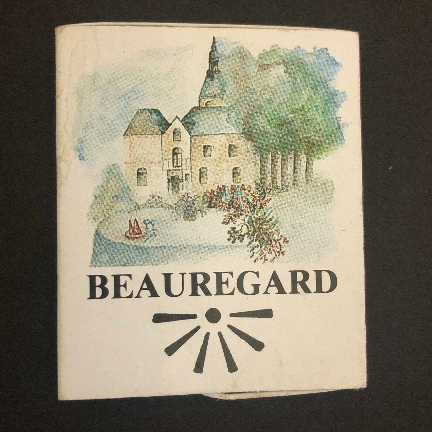 c1970's-80's Wooden Matchbox Matchbook - Chateau Beauregard Thuin Restaurant