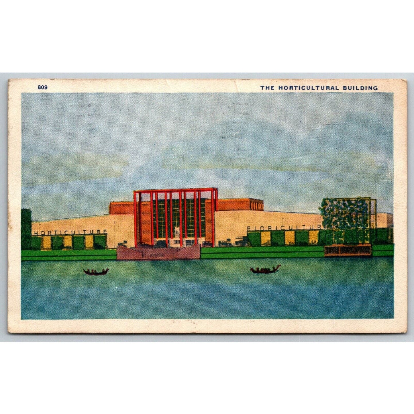 Vintage Postcard 1933 Chicago World's Fair "Horticultural Building"