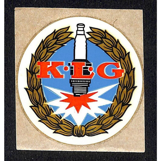KLG Spark Plugs 2 1/2" dia. c1960's-70's Racing Sticker Scarce NOS VGC