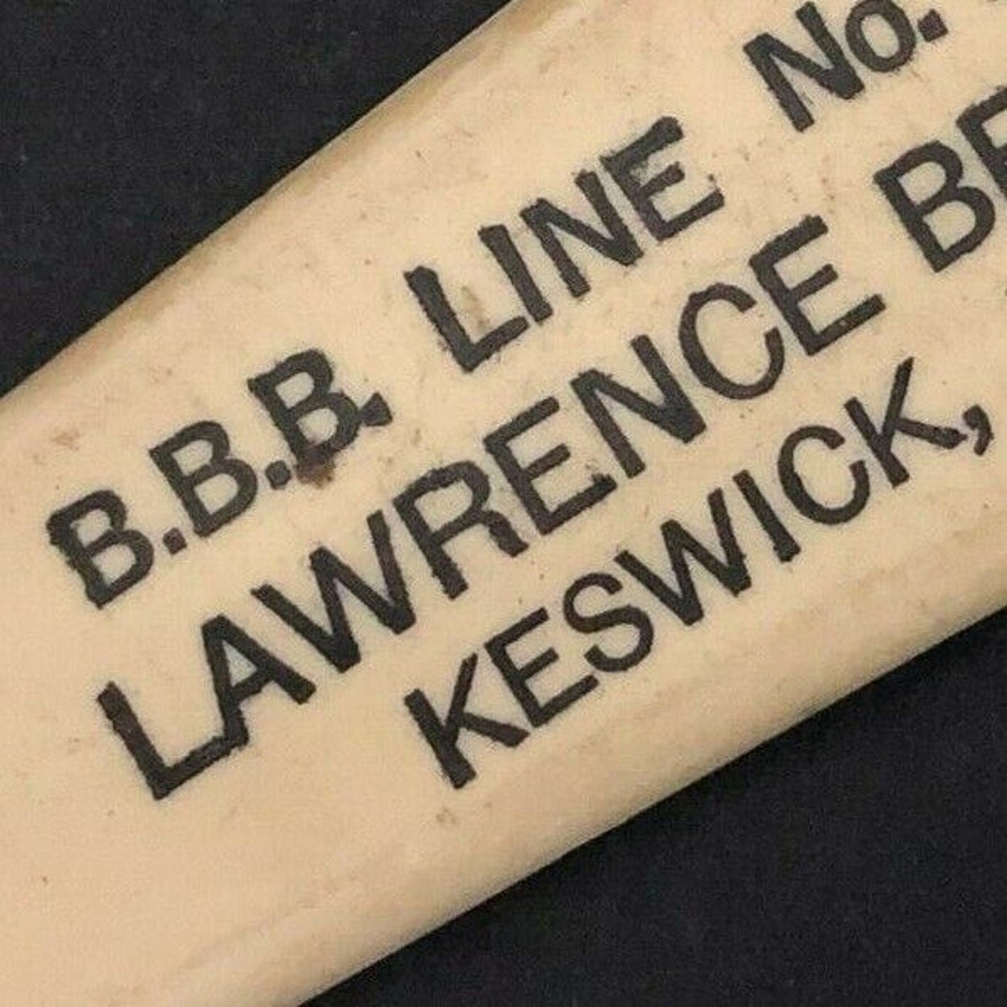 c1930's B.B.B. Line Lawrence Bender Keswick, IOWA Adv. Celluloid Letter Opener