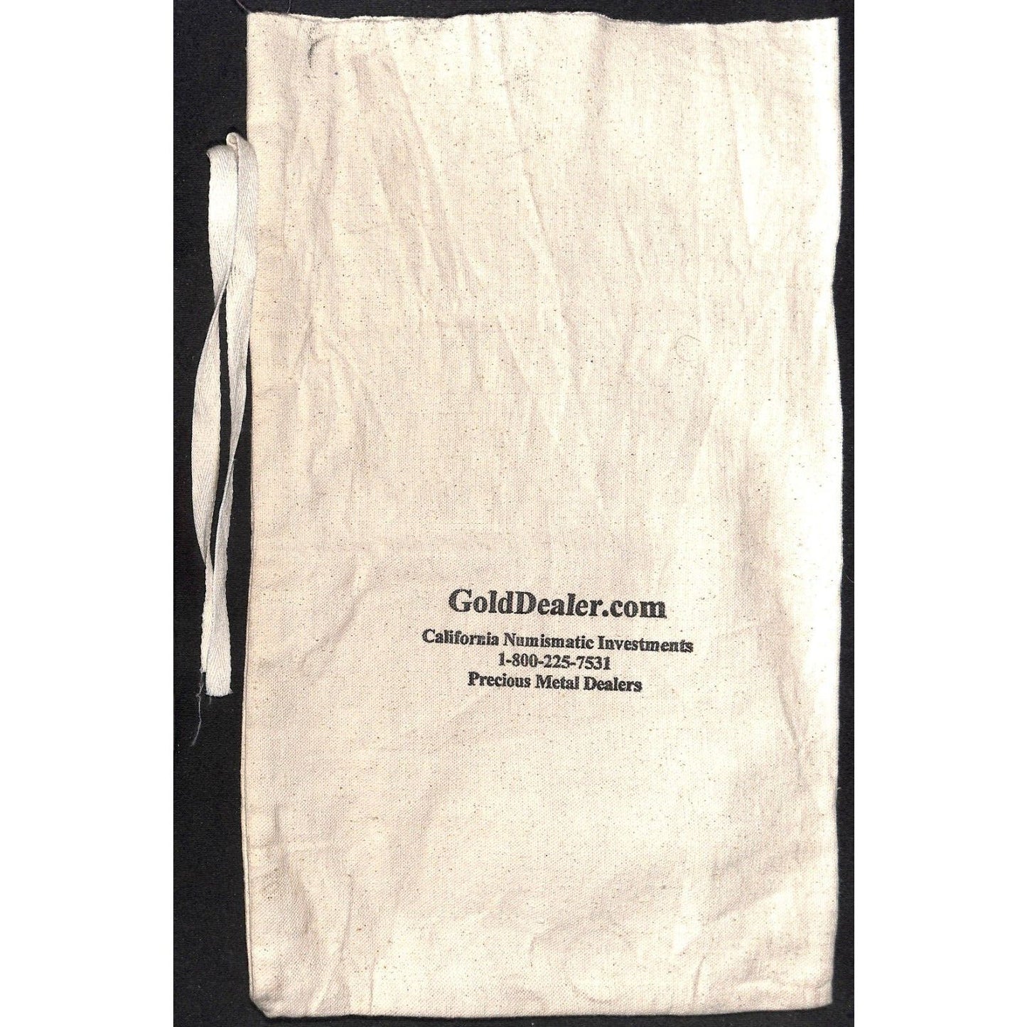 California Numismatic Investments GoldDealer.com Sturdy Cotton Coin Bag VGC