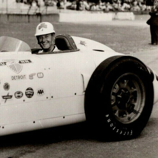 Indy 500 RPPC Postcard "1955 Pat Flaherty" Official Race Photo Unposted VGC
