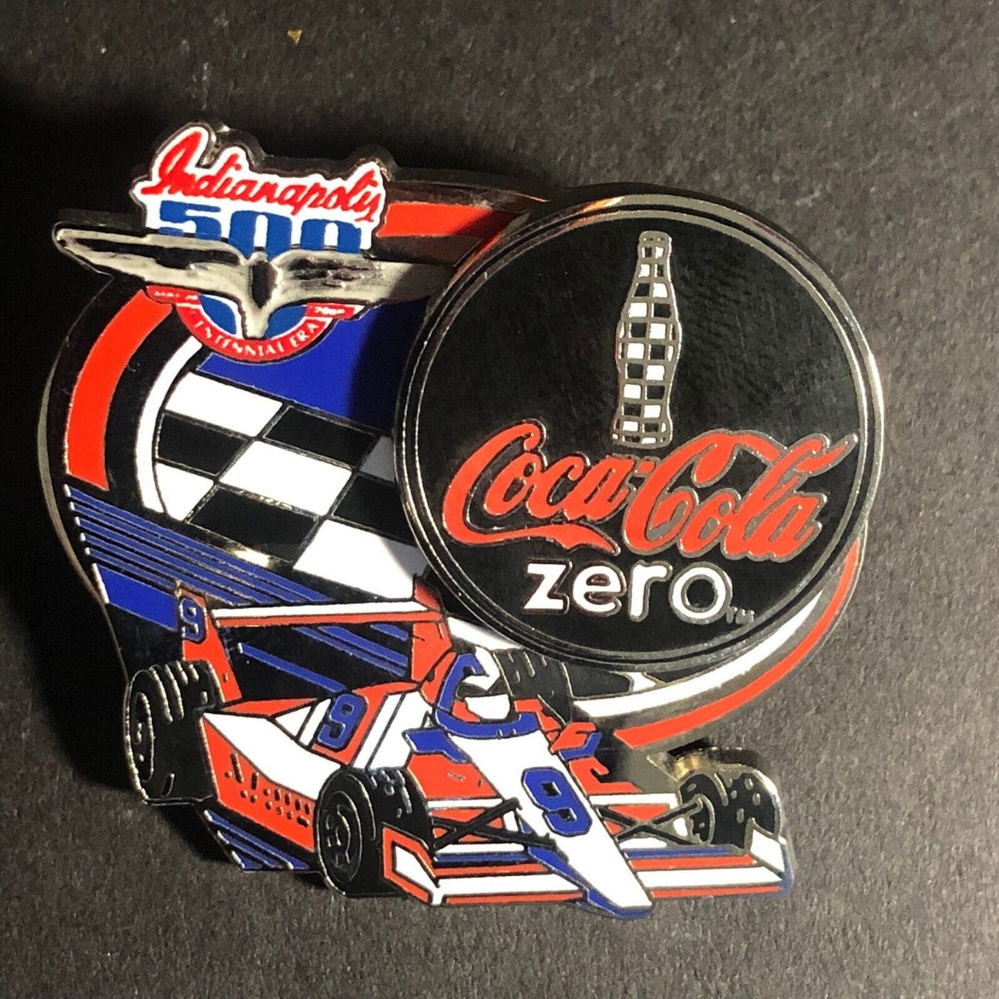 Indy 500 Cola Cola Zero Spinner Enameled Lapel Hat Pin NOS Ltd Ed of 900 c2009