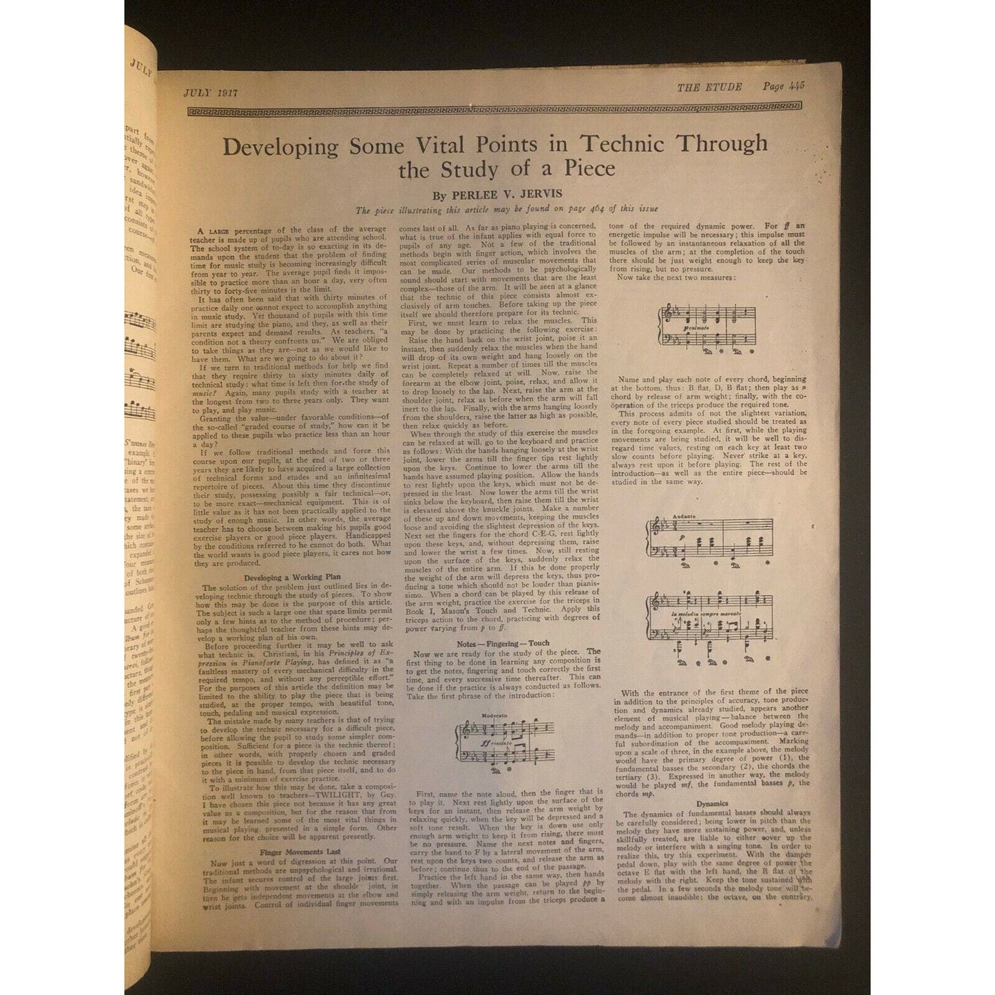 Vintage 1917 Sheet Music Magazine "The Etude" 60+ pages Uncle Sam Bugle