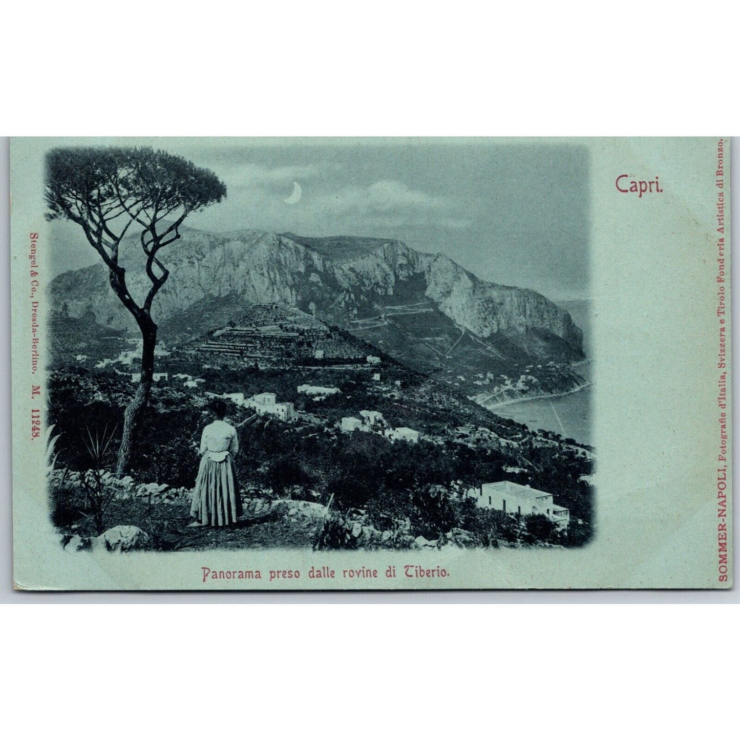 Italian Postcard Capri Panorama Taken From the Ruins of Tiberius c1901-1907