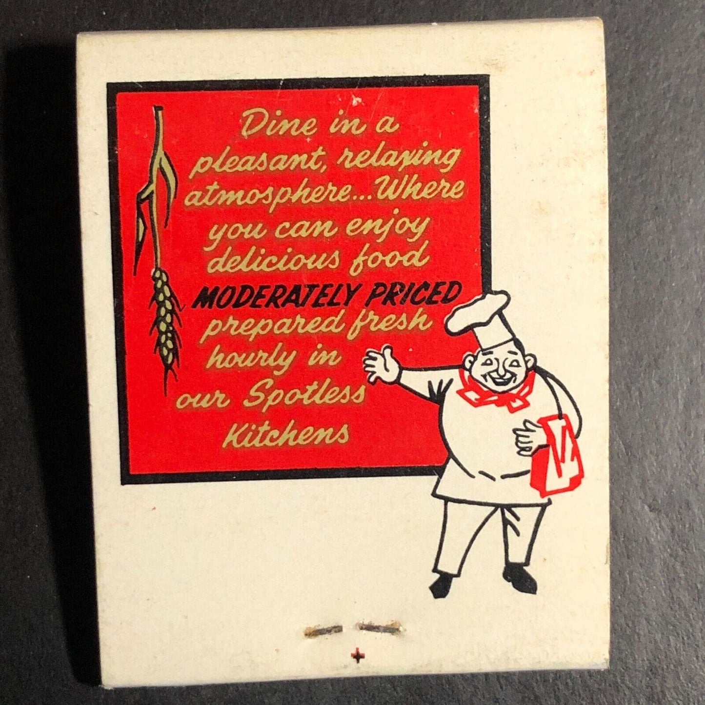 Harvest House Cafeterias (Woolworths) Full Matchbook c1968-73 w/ Chef VGC