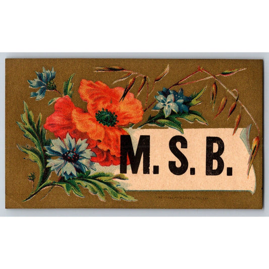 Bosworth, Wells & Co. MSB Corset Marietta, OH Victorian Trade Card Flower