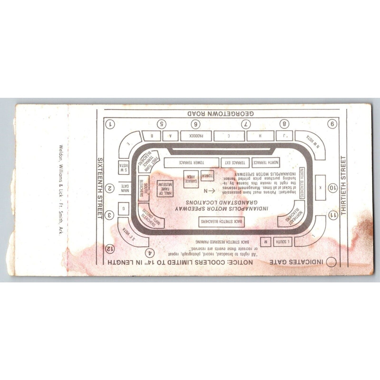 1984 Indianapolis 500 Ticket Stub Racing IMS Tom Sneva - seat 1
