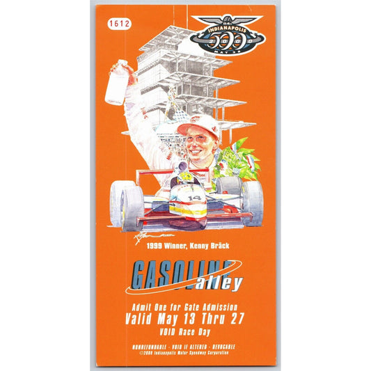 2000 Indy 500 Gasoline Alley Pass Indianapolis IMS VGC #1612