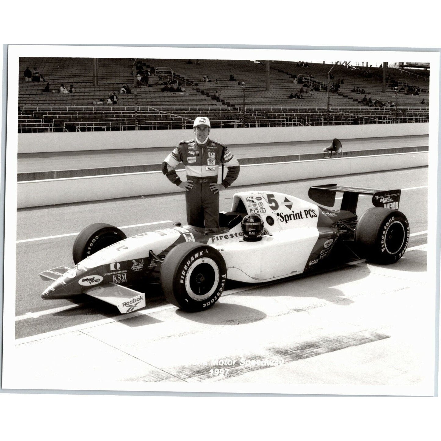 Arie Luyendyk Indy 500 Winner 1997 8 x 10 Glossy B&W Photograph VGC
