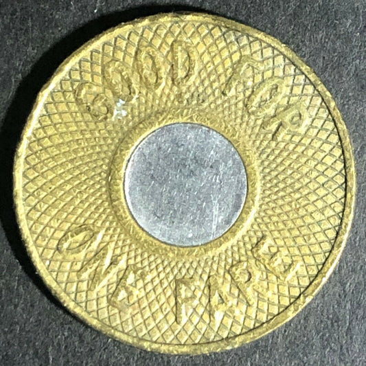c1988 New York City Transit Authority G/F One Fare Bimetallic Token 22mm (1844)