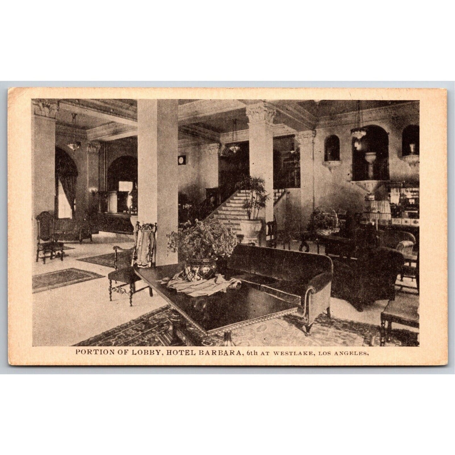 Lobby of Hotel Barbara Los Angeles (Not a Postcard ?) c1930's